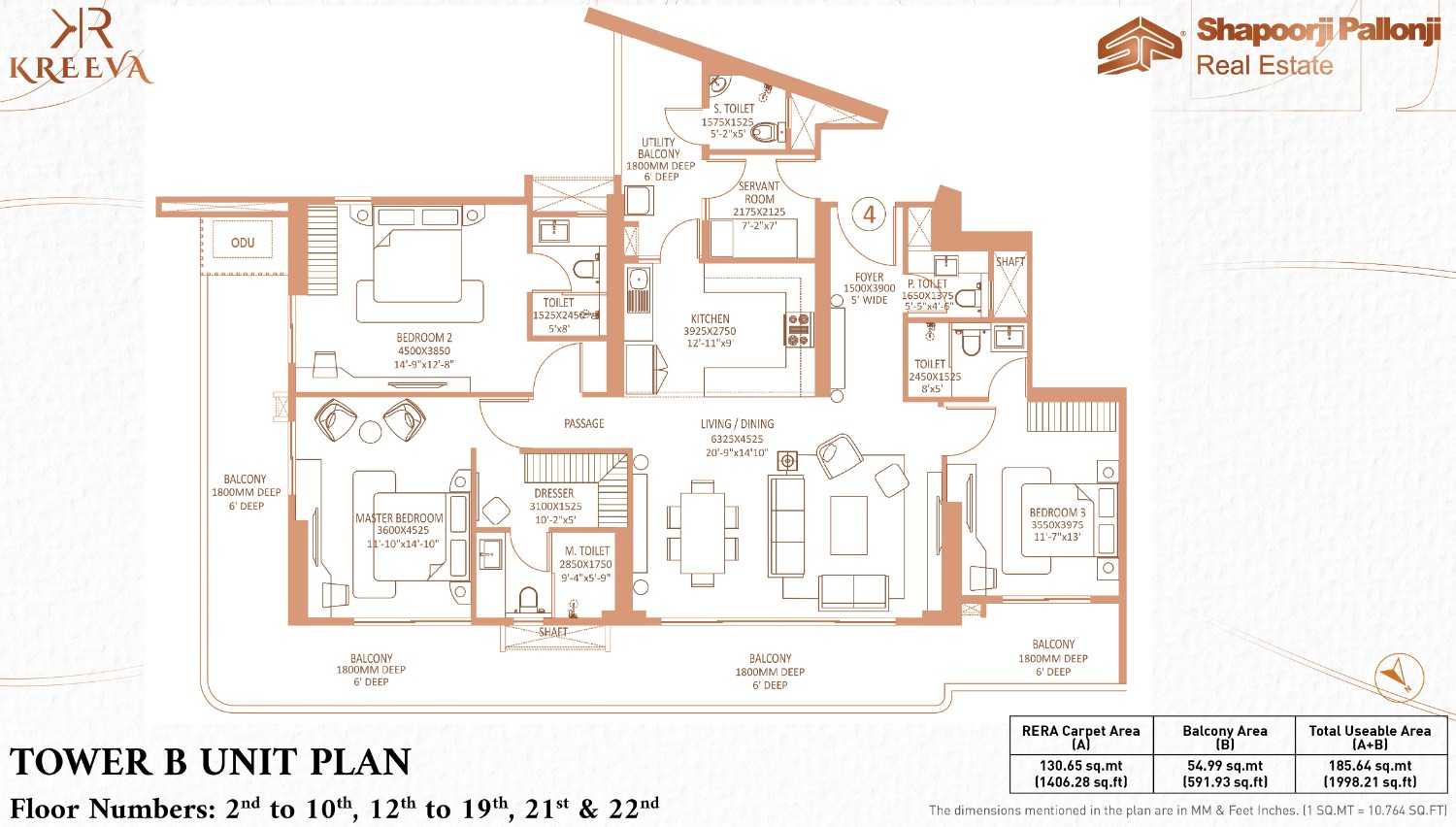 Tower Floor Plan View of The Dualis Residential Project Gurgaon